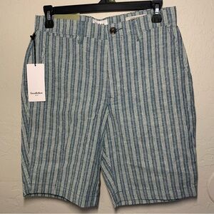 Goodfellow & Co Flat-Front Shorts W 28 Chambray Stripe